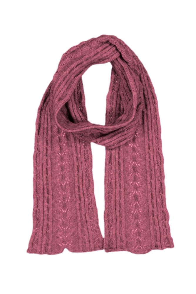 669 Cable Scarf - Feel the luxurious warmth as you wrap this beautifully soft scarf on your neck. Style by adding a touch of colour to your neutral outfit or toning down a bright outfit with your selection from our beautiful range of colours. McDonald NZ’s Possum Merino and Mulberry Silk Cable Scarf features the intricate detail of the cable knit structure. An essential accessory for every wardrobe.