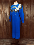 80s Sonia Blue Glam Knit Dress       S/M