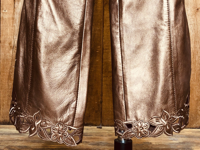 90s Bronze Leather Pants    NWT      w31