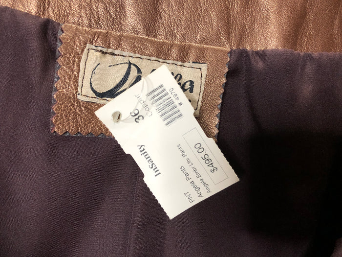 90s Bronze Leather Pants    NWT      w31