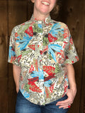 90s Red/Blue Lions Cheetahs Top     M