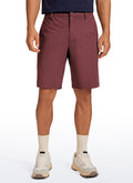 CRZ YOGA Men's Work Classic Fit All-Day Comfort Golf Shorts Pocket 9'' Saddle Brown