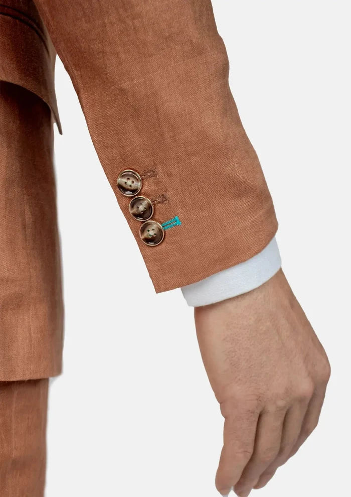 Astor Brown Amber Linen Suit - SARTORO