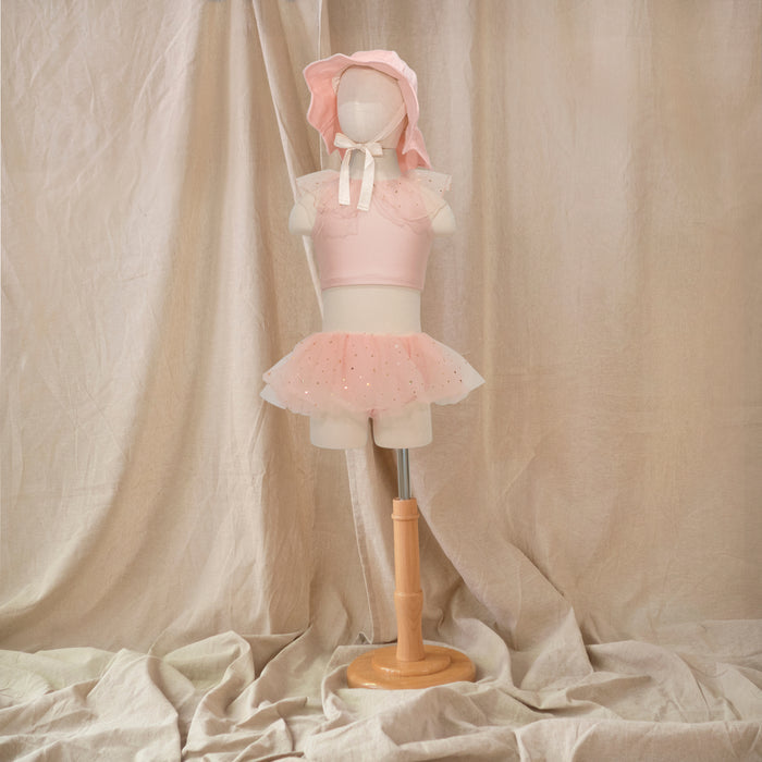 Petit Playa Ballet Bikini Crop Top in Fairy Pink print, sun-safe UPF50+ swimwear for babies and girls — image 4