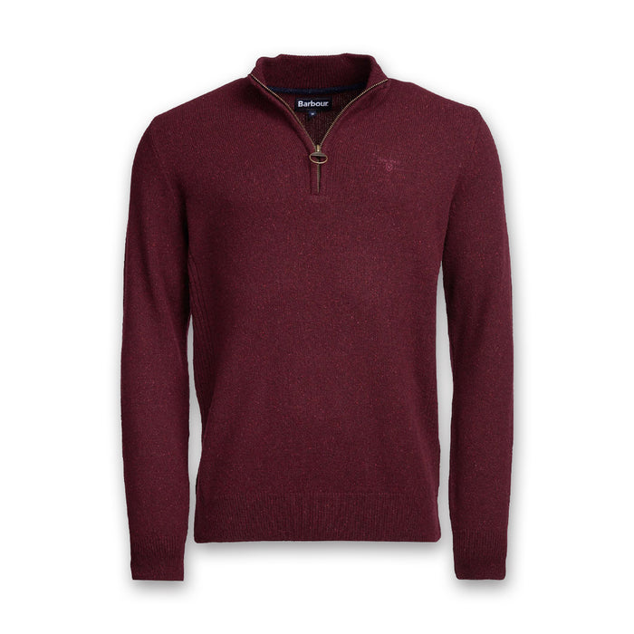 Barbour - Tisbury Half Zip Jumper in Ruby - Nigel Clare
