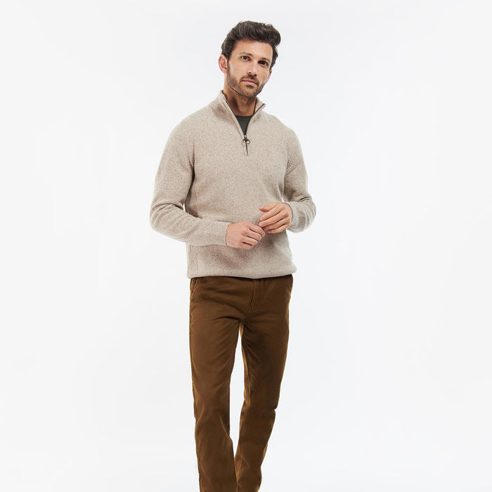 Barbour - Tisbury Half Zip Jumper in Stone - Nigel Clare