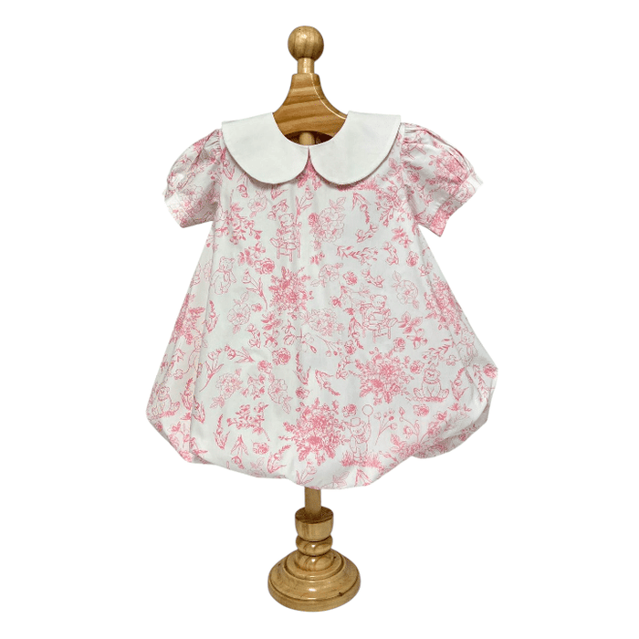 Beary Blossoms Toile Bubble Dress
