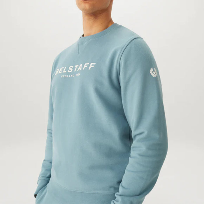 Belstaff - 1924 Logo Sweatshirt in Arctic Blue - Nigel Clare