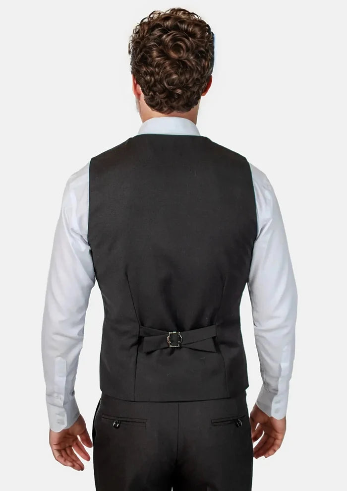 Black Crosshatch Vest - SARTORO