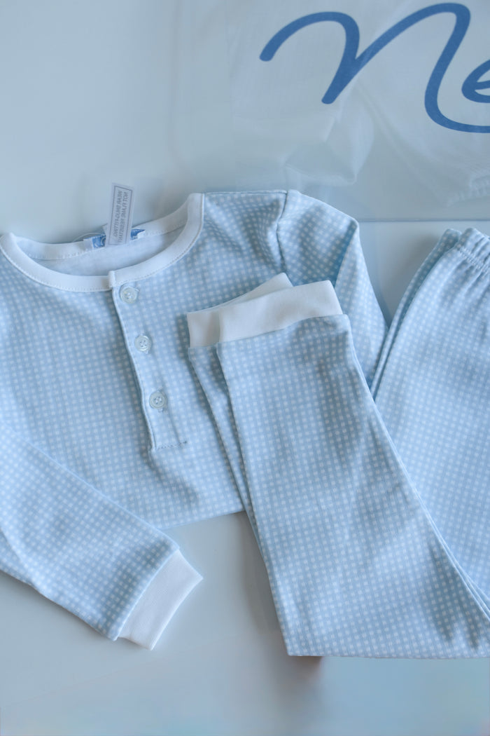Blue Gingham PJ Pant Set