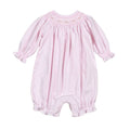 Blush Stripe Bishop Smocked Bubble