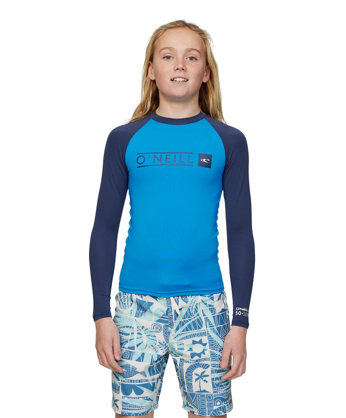 Boy's Reactor Block UV LS Rash Vest - Royal