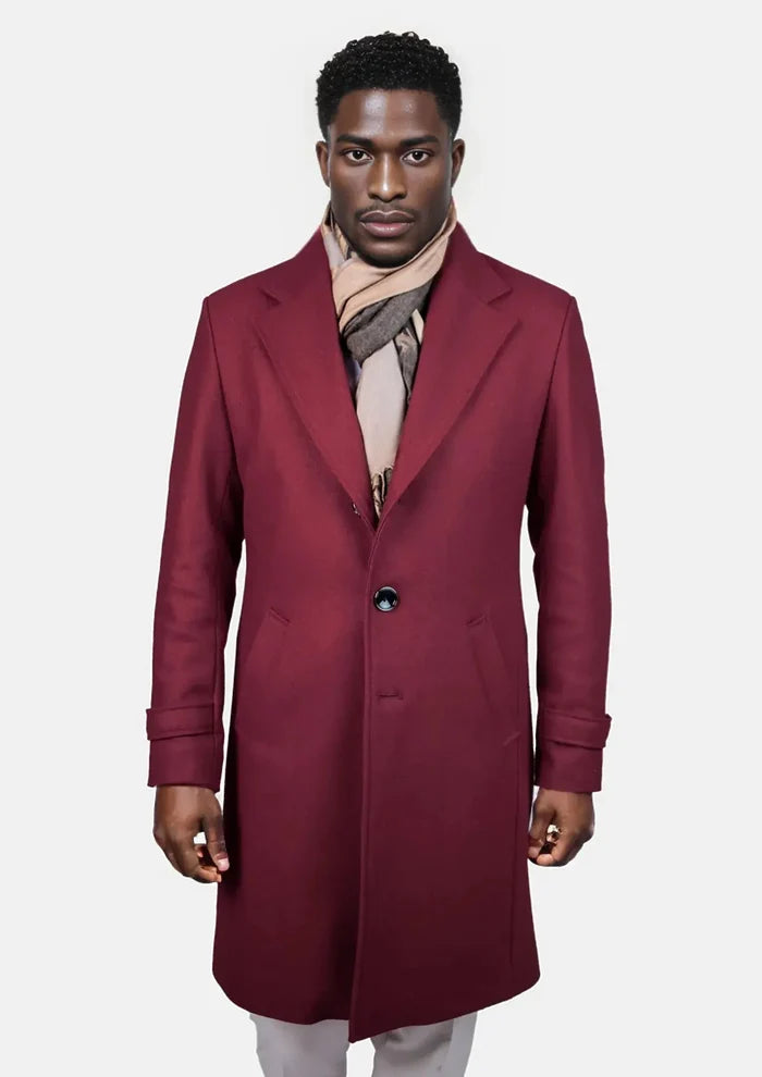 Red Classic Overcoat - SARTORO