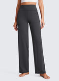 CRZ YOGA Women's Butterluxe High Rise Wide Leg Pants with Pockets 31'' Mysterious Grey