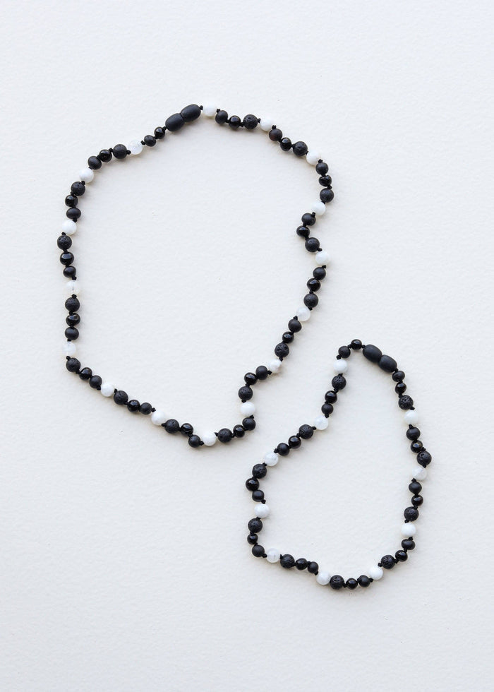 CanyonLeaf - Raw Black Baltic Amber + Moonstone || Anklet or Bracelet