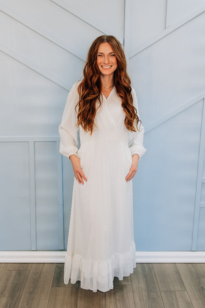 Caroline Wrap Temple Dress