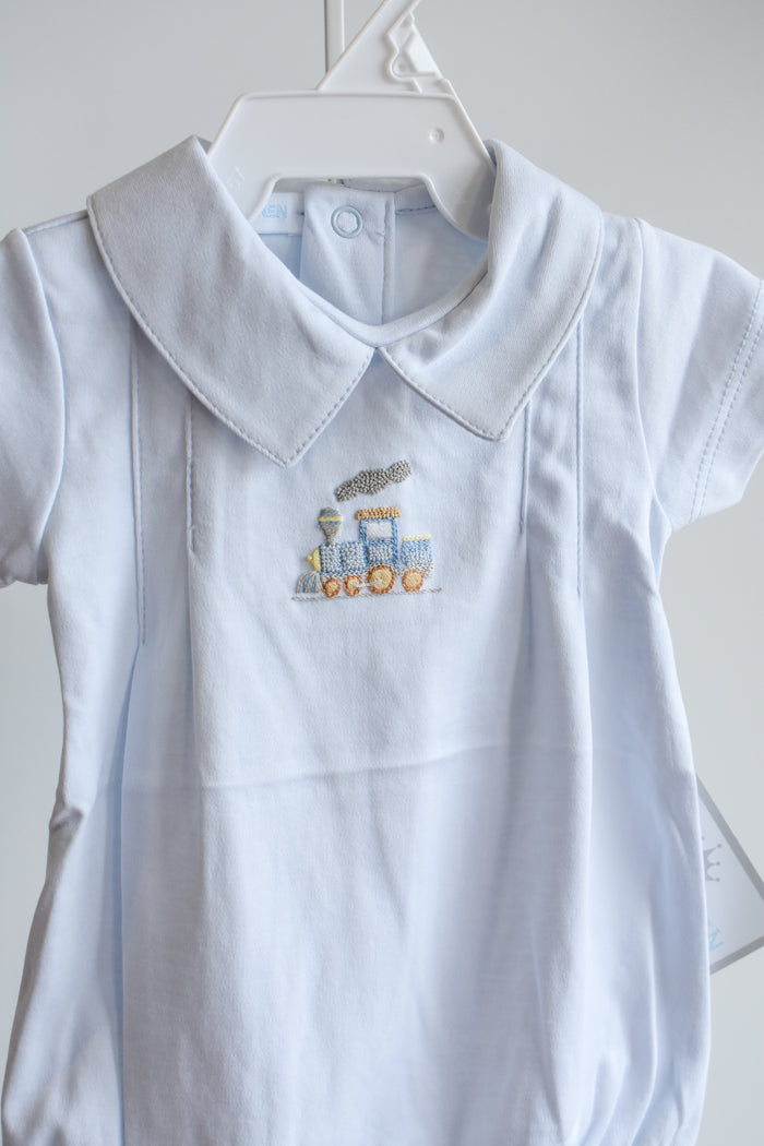 Choo Choo Train Hand Embroidered Bubble