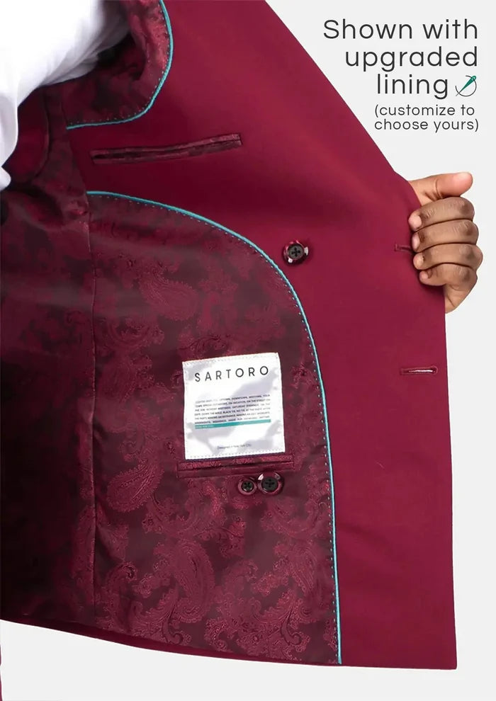 Rockafeller Claret Red Stretch Suit - SARTORO