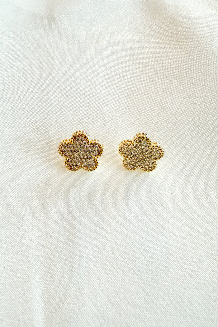 Clover Pave Studs, Clover Earrings, Earrings, Jewelry, Adeline Boutique, Boutique Jewelry