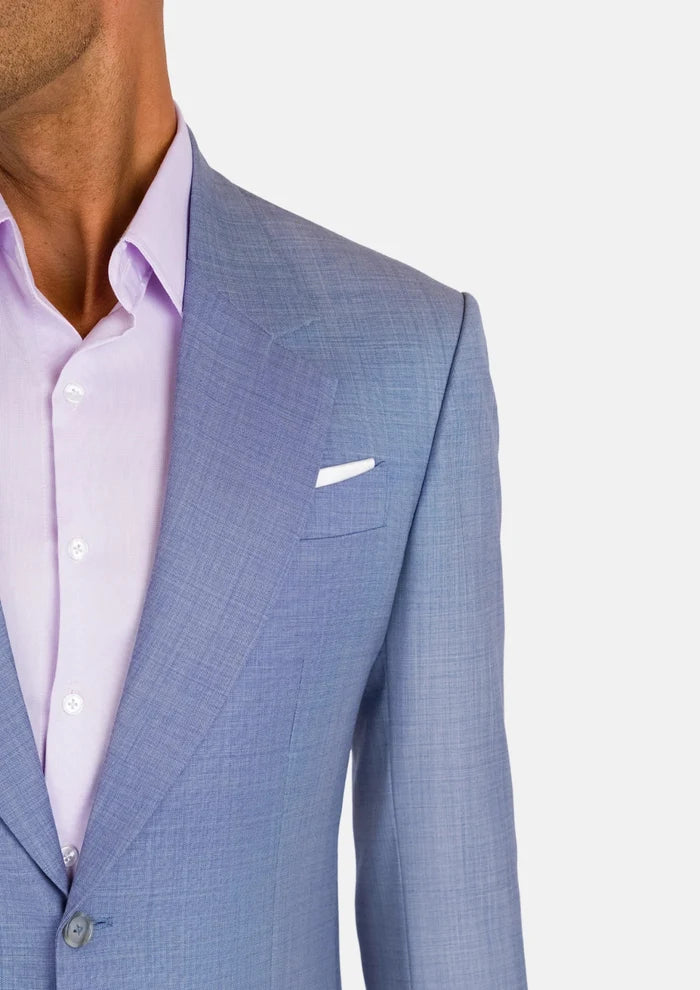 Columbia Blue Sharkskin Ellis Jacket - SARTORO