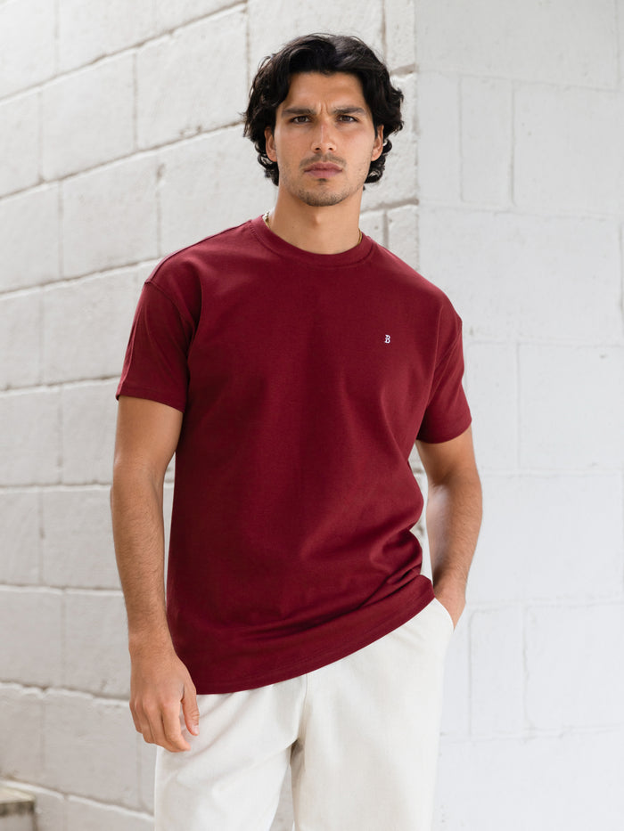 Conrad Relaxed Anchor T-Shirt - Maroon