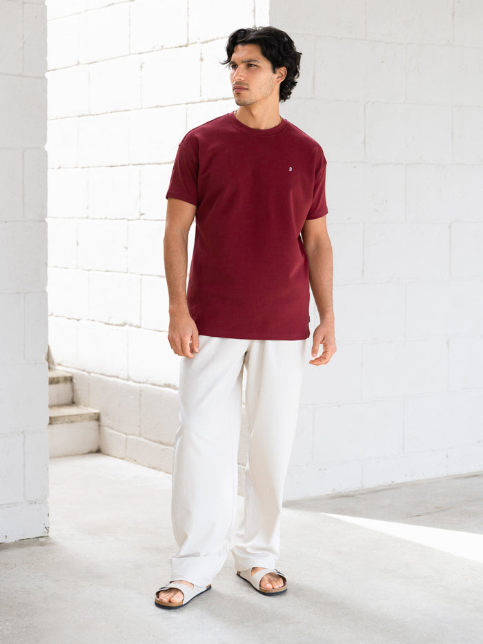 Conrad Relaxed Anchor T-Shirt - Maroon