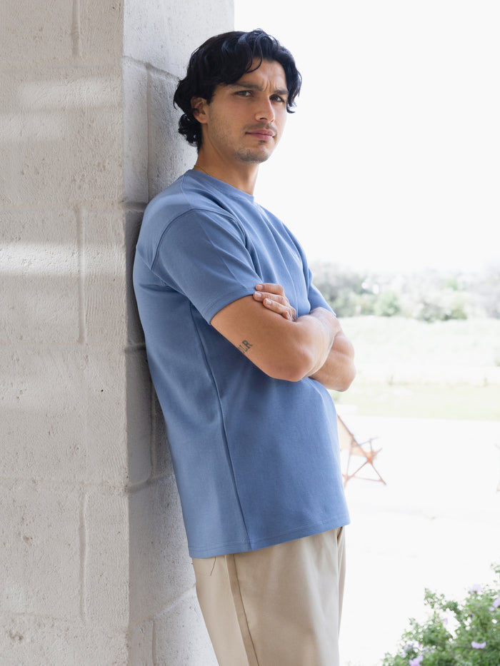 Conrad Relaxed Anchor T-Shirt - Mid Blue