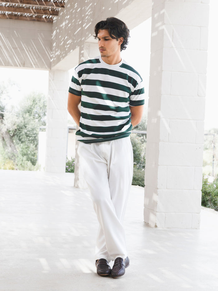 Conrad Relaxed Stripe T-Shirt - Dark Green