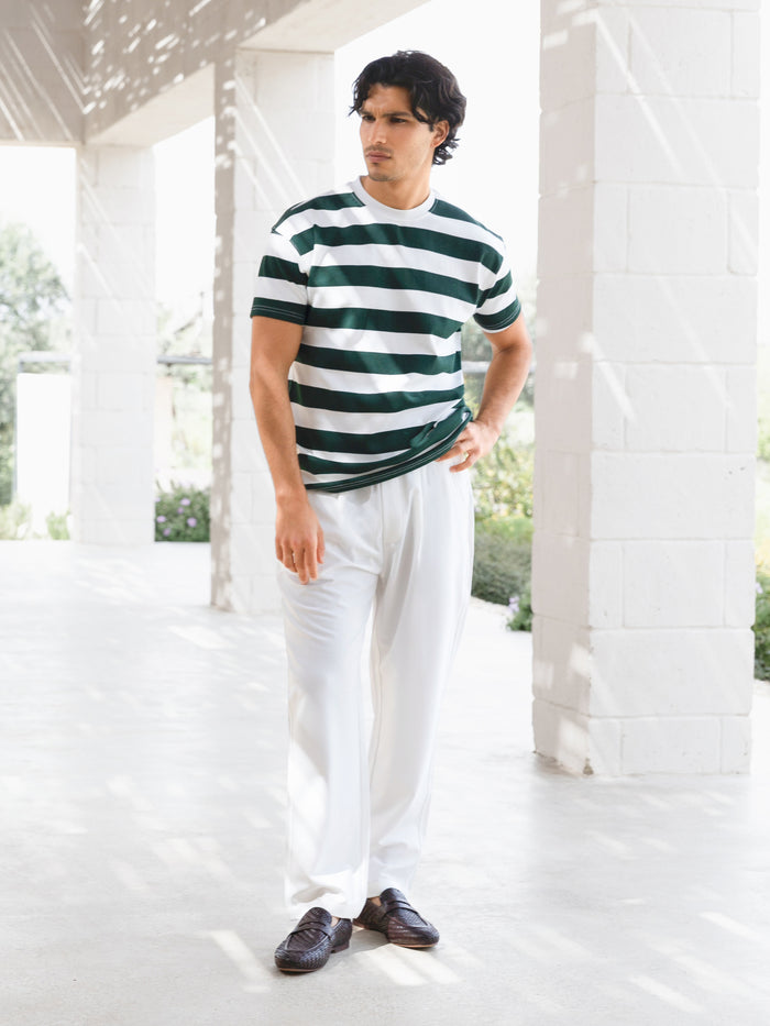 Conrad Relaxed Stripe T-Shirt - Dark Green