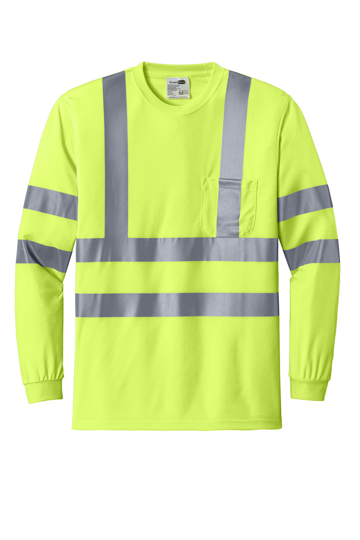 CornerStone® - ANSI 107 Class 3 Long Sleeve Snag-Resistant Reflective T-Shirt | CS409 - The Lemon Print & Design Studio