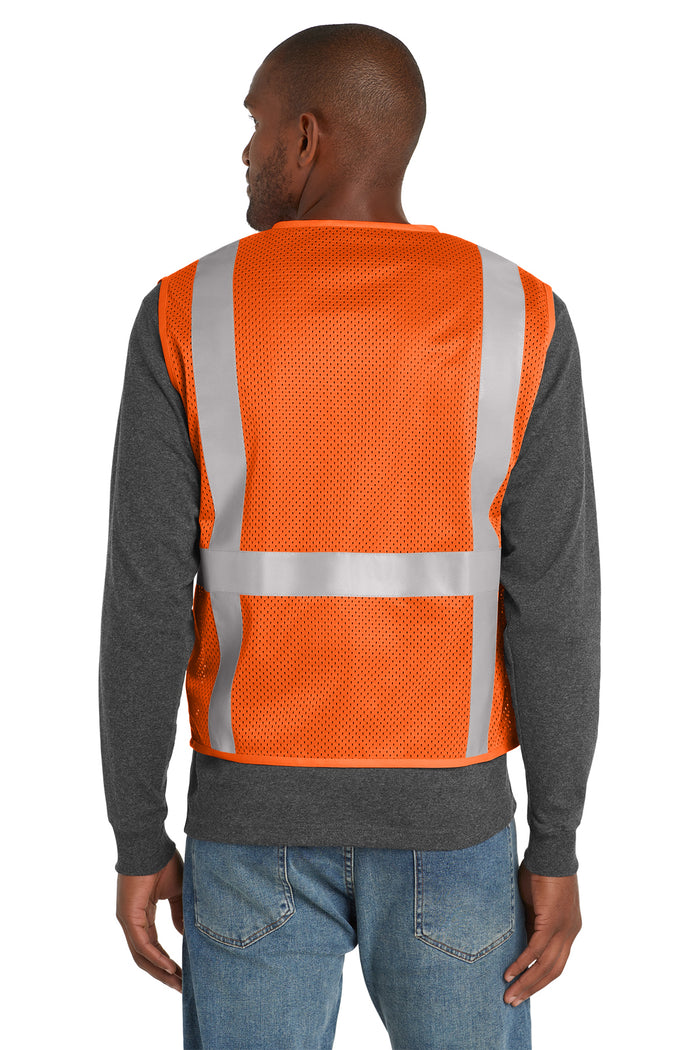 CornerStone® ANSI 107 Class 2 Mesh Six-Pocket Zippered Vest | CSV104 - The Lemon Print & Design Studio
