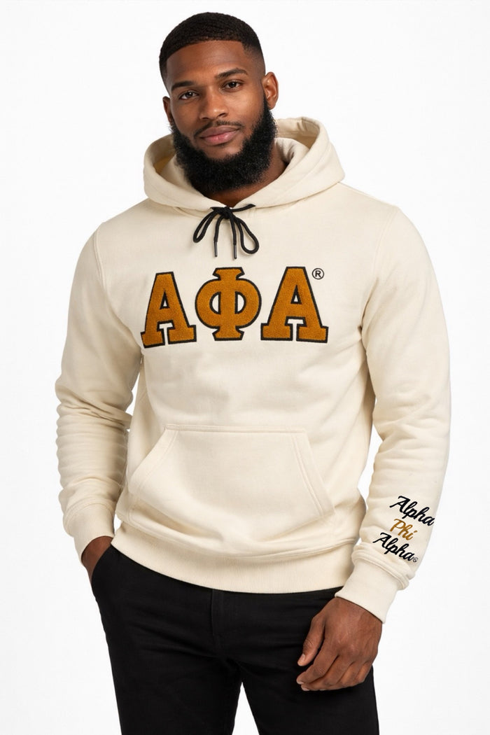 Cream APA Alpha Phi Alpha Sleeve Hoodie