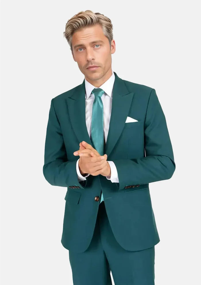 Diamantia Teal Stretch Suit