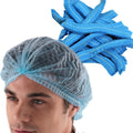Disposable Double Elasticated Mob Caps Hair Nets White / Blue
