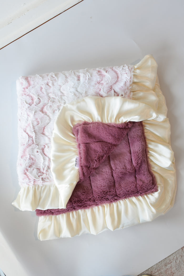 Double Plush Blanket-Rosewater Owl
