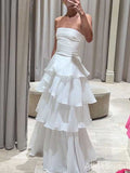 Elegant Mint Green Strapless A-line Long Prom Dress, Evening Dress, PD37686