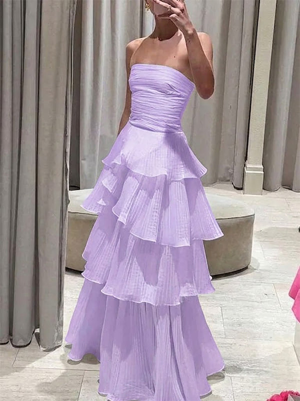 Elegant Mint Green Strapless A-line Long Prom Dress, Evening Dress, PD37686
