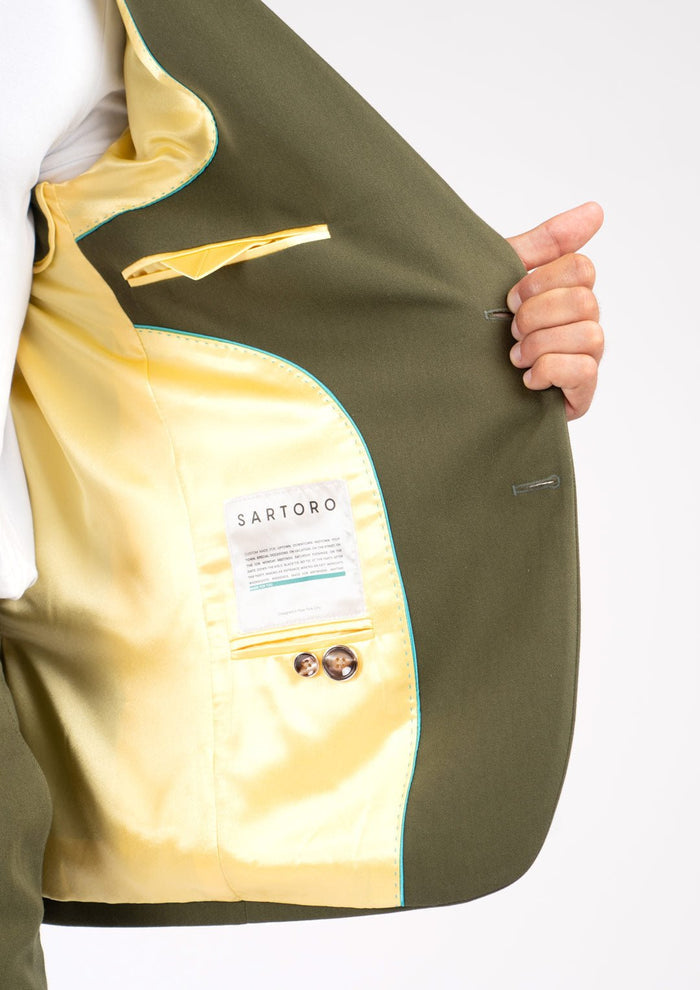 Ellis Olive Cotton Suit - SARTORO