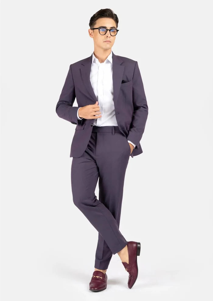 Astor Eminence Purple Stretch Suit - SARTORO