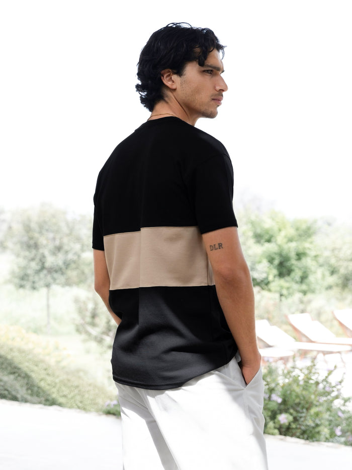 Evan Relaxed T-Shirt - Black & Tan