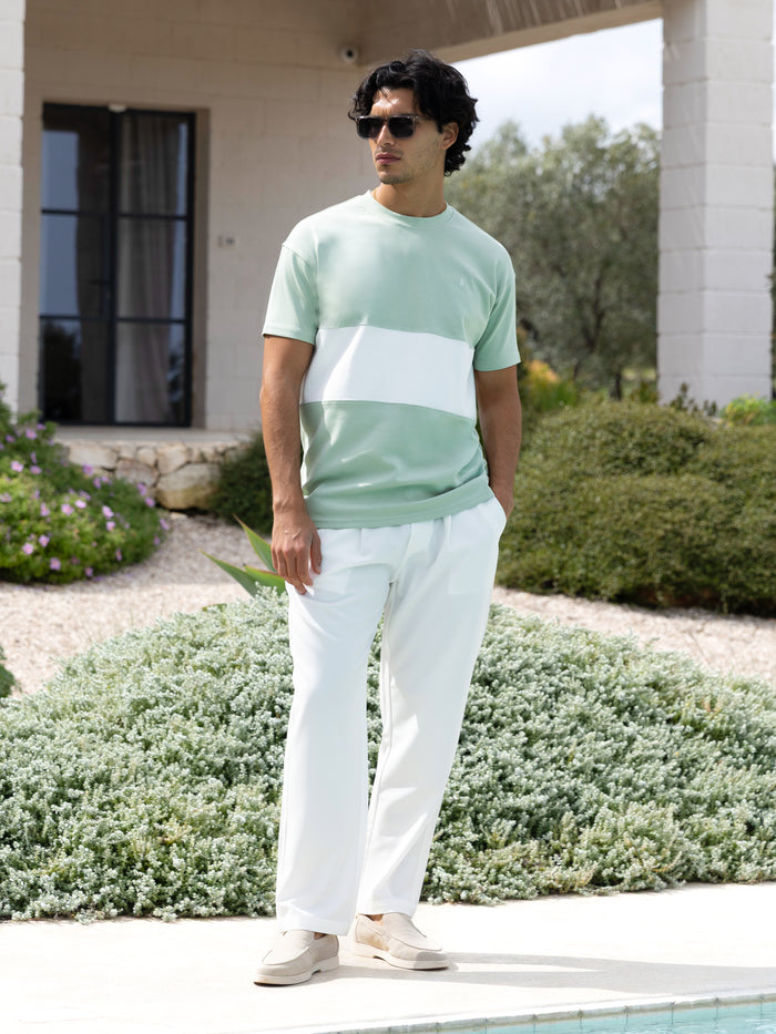 Evan Relaxed T-Shirt - Sage & White