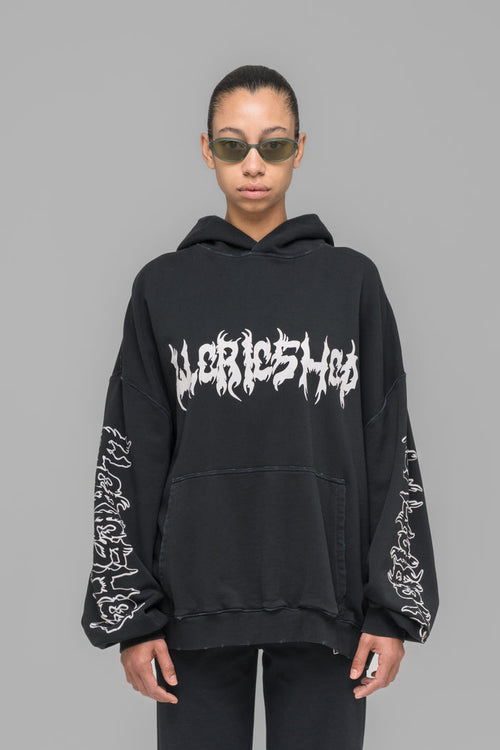 "FAITHLESS" OVERSIZED HOODIE WASHED BLACK - 032c