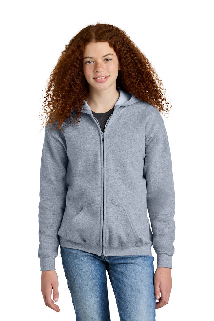 Gildan® - Youth Heavy Blend™ Full-Zip Hooded Sweatshirt | G185B - The Lemon Print & Design Studio