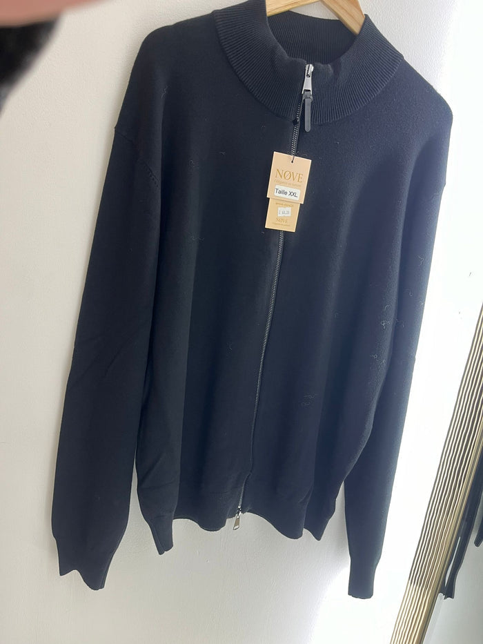 Gilet Noir Double Zip Moulant Homme