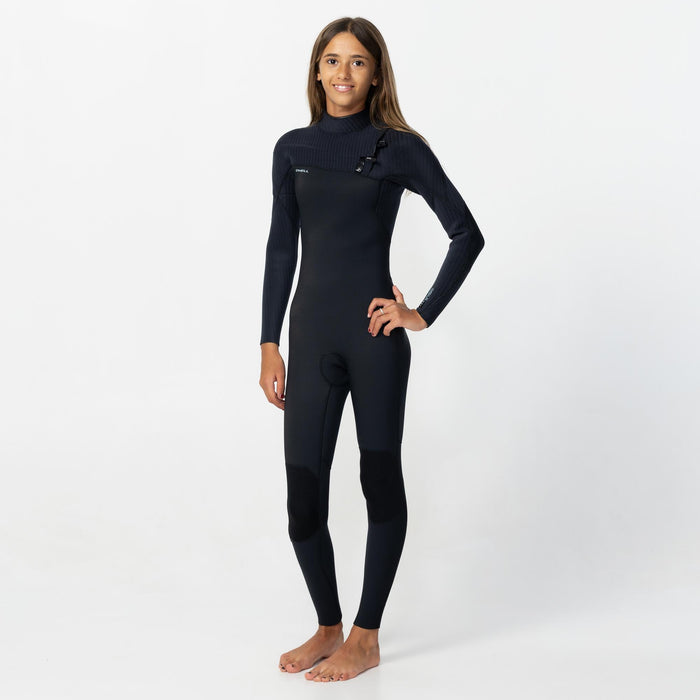 Girl's HyperFreak 3/2+mm Steamer Chest Zip - Black