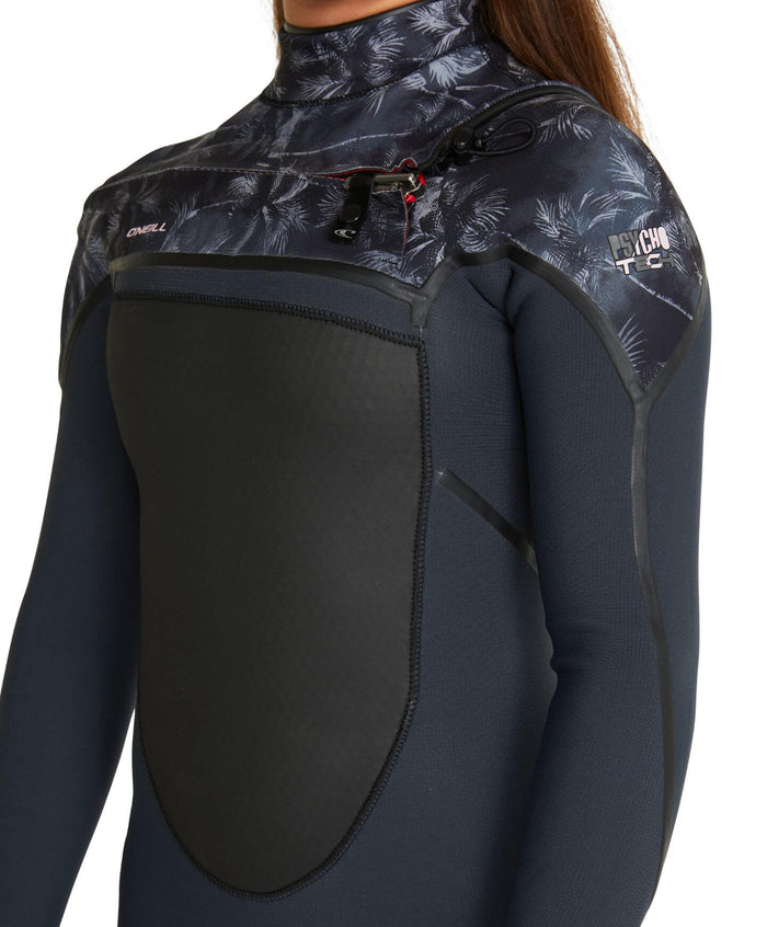 Girl's Psycho Tech 3/2mm Steamer Chest Zip - Gunmetal