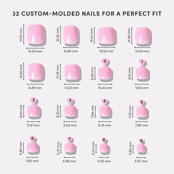 Glamnetic Press On Nails - Think Pink (Toenails)