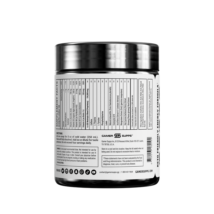 back of GOOD 100 Serving tub showing supplement facts