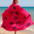 Handmade Organic Cotton Kimono Robe - Pink Evil Eye