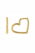 Hinged Heart Huggie Earrings - 14k Yellow Gold